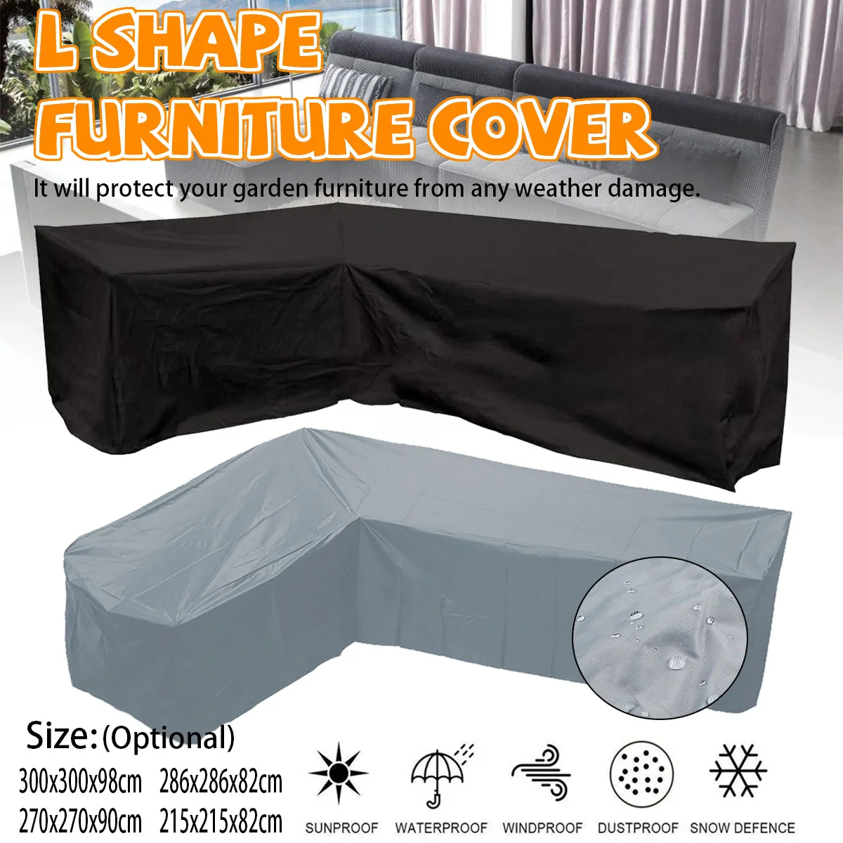L Shape Waterproof Outdoor Garden Furniture Cover