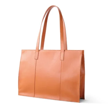 

2020 New Women Luxurious Genuine Leather Attache Bag Briefcase Commuter Shoulder Bag Handbag First Layer Cowhide Leather