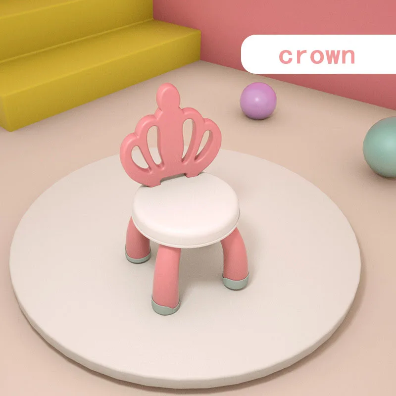 Sillon Ni&ntilde;os Children's Stools Plastic Reinforced Infant Nursery Baby Cartoon Dining Chair Seats Non-Slip Household Small Bench