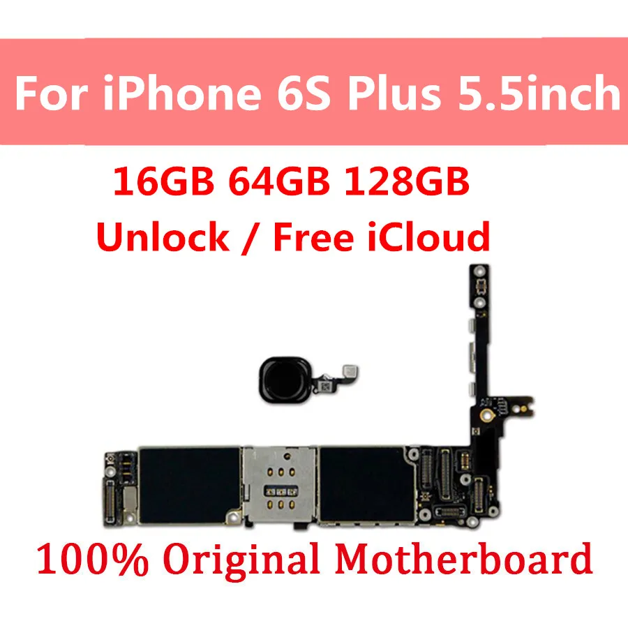 Оригинальная разблокированная материнская плата для iPhone 6S Plus с сенсорным ID разблокировкой для iPhone 6S plus, хорошо работает