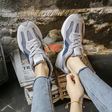 

2021 New Fashion Women Shoes Breathable Soft Sneakers Lace Up Comfortable Platform Female Sports Shoes Outdoor Casual Walking