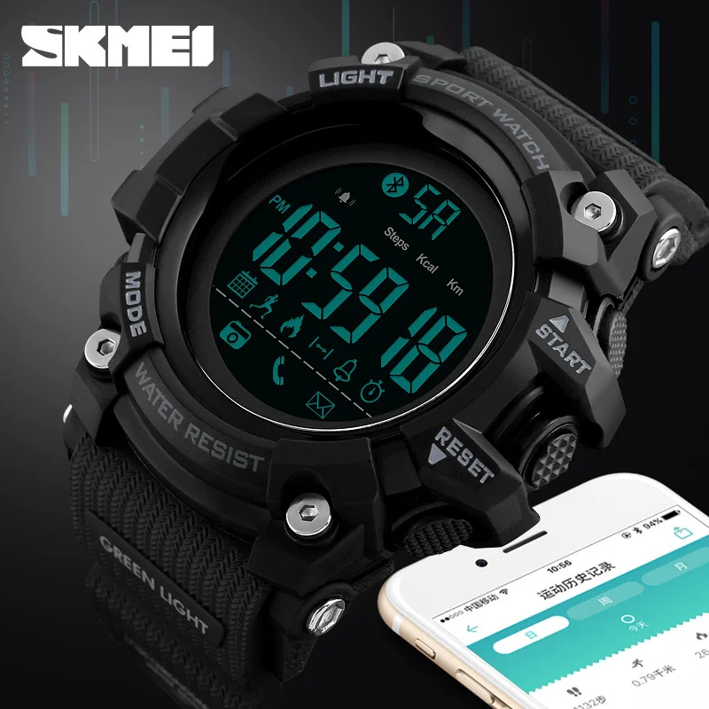 

Skmei New Style Smart Watch Multifunction Pedometer Call Information Remind Bluetooth Sports Remote Control Photo Shoot
