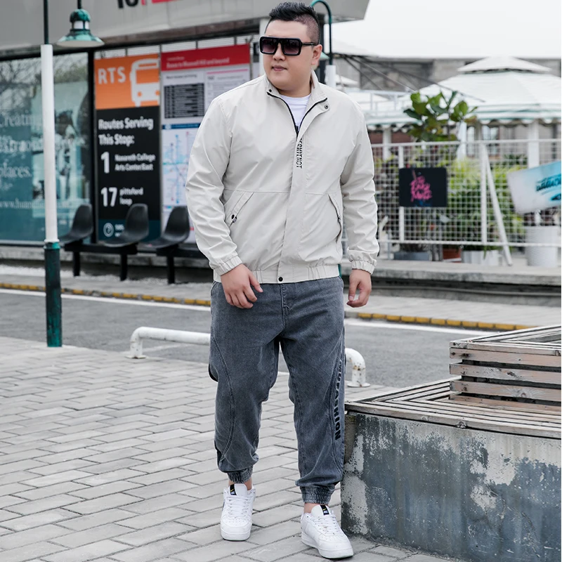 

Autumn Winter Two Piece Jacket Jeans Tracksuit Sets Men Sportwear Hip Hop Oversized Male Sporting Jogger Outfits Suits Plus Size