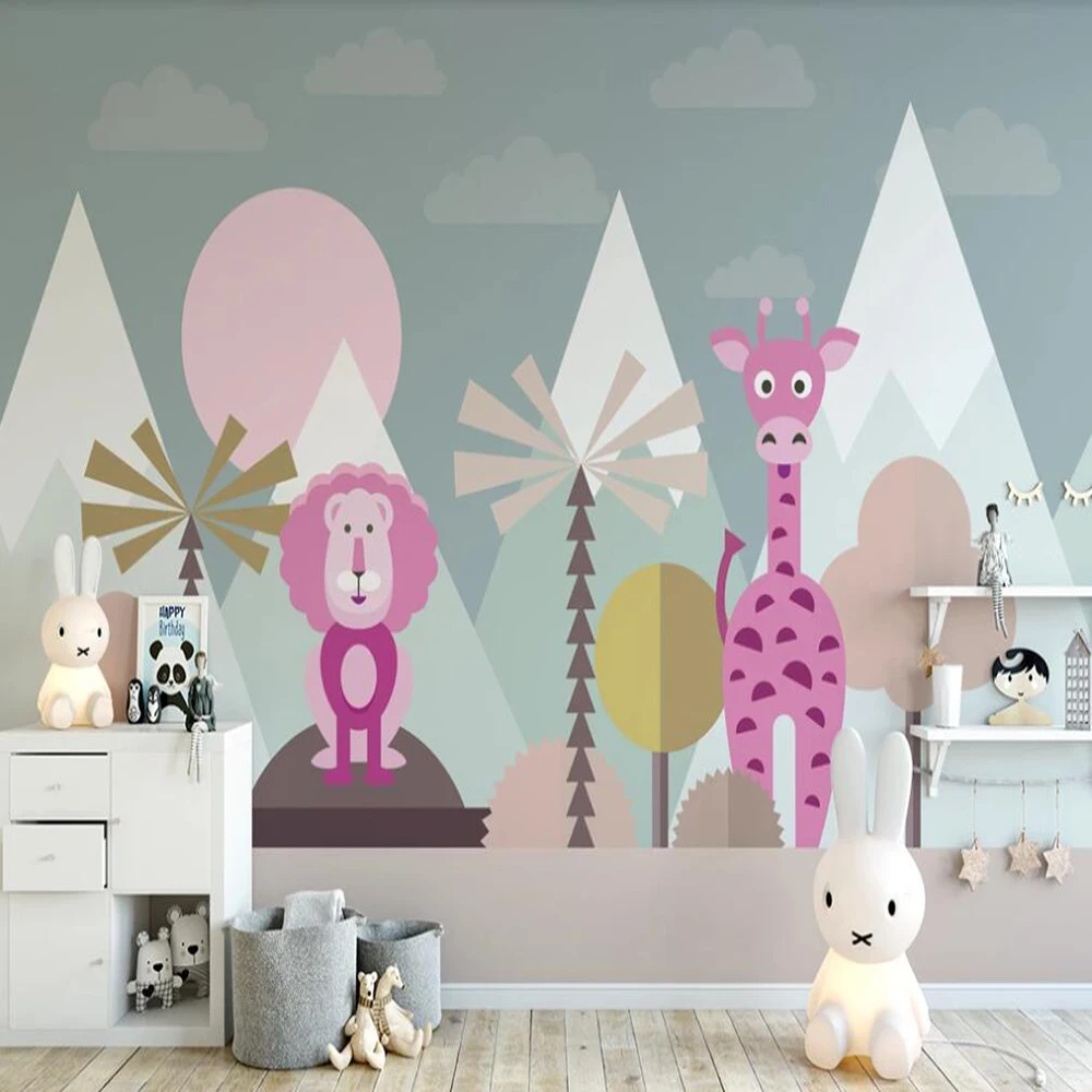 

Dropship Custom Large 3D Wallpaper Mural Children's Room Flat Cartoon Illustration Background Wall Decoration Mural Wallpaper
