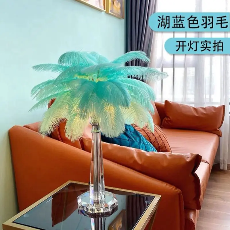 Мятно-зеленые Окрашенные Перья страуса для рукоделия 55-60 см 50 шт. | Дом и сад