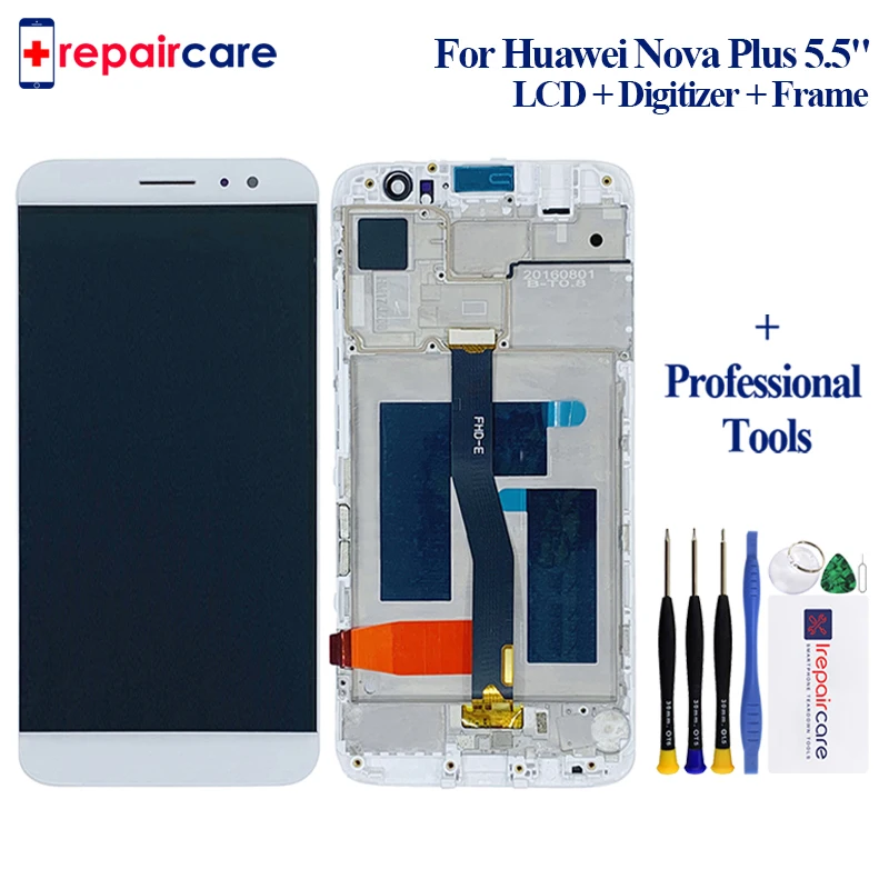 Сенсорный экран для Huawei NOVA Plus 5,5 дюймов TD-LTE MLA-L01 MLA-L11 ЖК-дисплей Дисплей планшета Панель сборка рамка 5 шт
