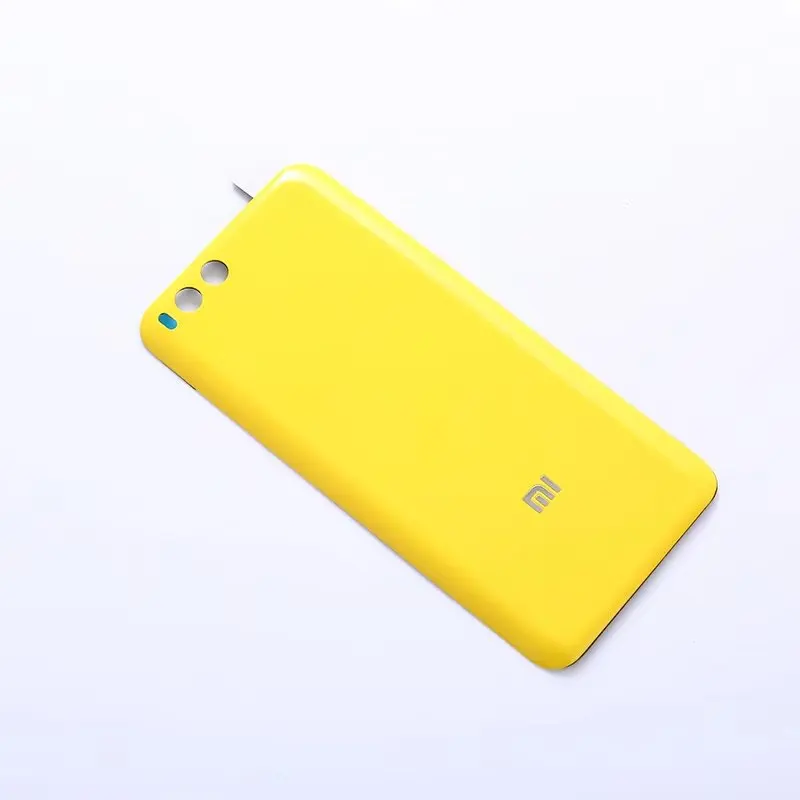Цвет: желтый Корпус для Xiaomi mi 6 mi 6 M6 Xiao mi 6 пластиковая Глянцевая задняя крышка для батареи запасные части для мобильного телефона с клеем - Цвет: Цвет: желтый