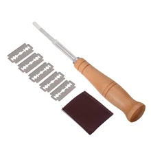 1 набор из нержавеющей стали изогнутый резак для выпечки хлеба с деревянной ручкой для кухонной резки Мучные Кондитерские изделия хлеб тесто аксессуары