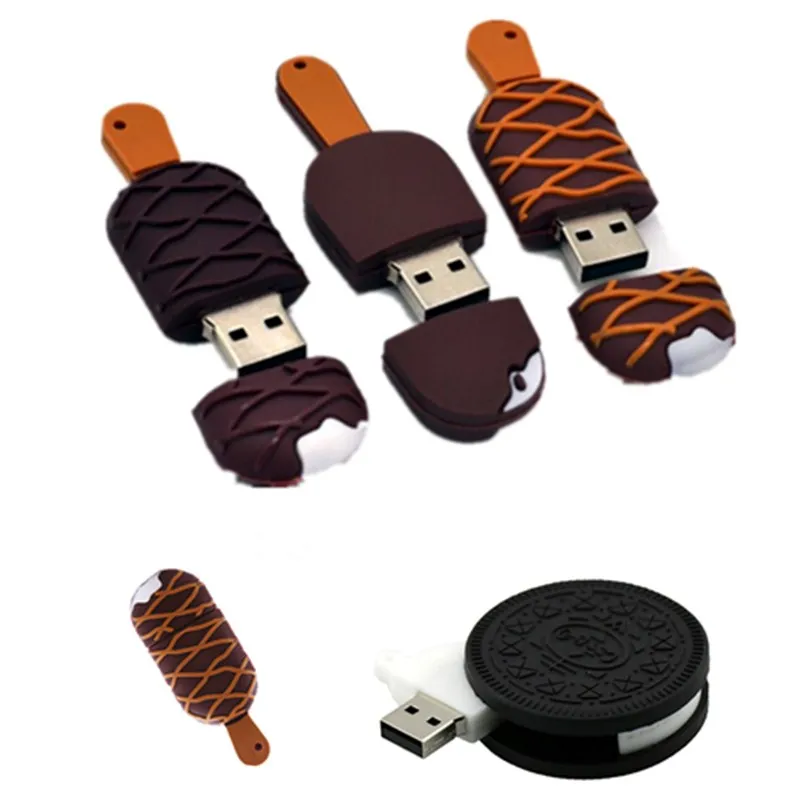 Шоколадный Магнум мороженое Флешка 4 ГБ 8G Usb 2,0 высокоскоростной Usb флеш-накопитель 16 ГБ 32 ГБ 64 ГБ 128 ГБ флеш-накопитель карта памяти U диск