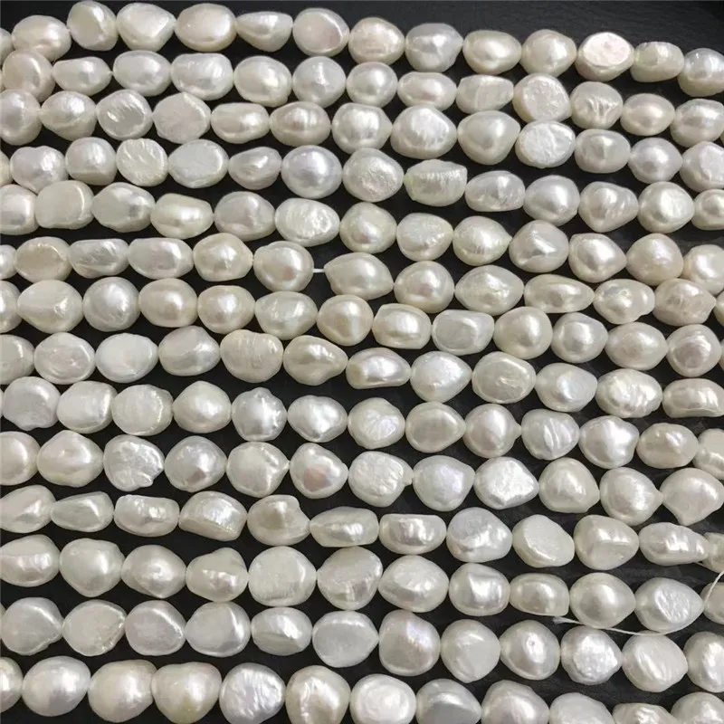 Big 10-12mm White Baroque Natural Freshwater Pearl Loose beads strands 14'' | Украшения и аксессуары