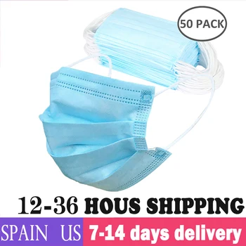 

20PC/50PC/100PC Non Woven and Meltblown Facial Mouth Cover Mask Disposable Face Mask 3 Layers Filter Adult Face Mask