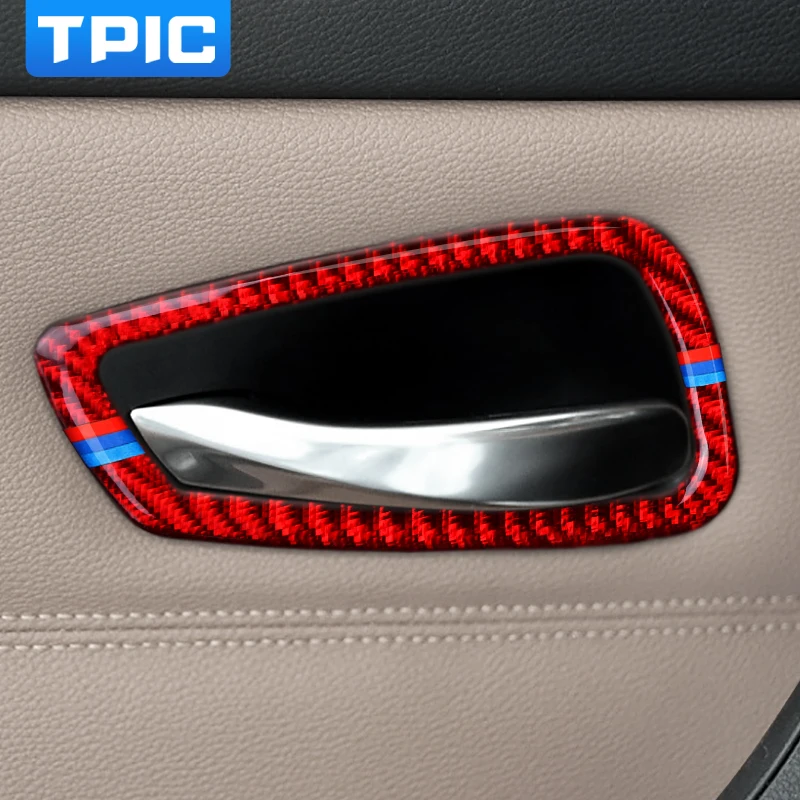 

TPIC Interior Molding Trim Carbon Fiber Stickers Car Inner Door Handle Bowl Frame Cover Car Styling For BMW e90 e92 e93 3 Series