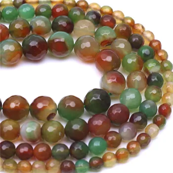 

Oameusa Natural Round Feceted Peacock Agates Beads Loose Beads For Jewelry Making Spacer Beads Accessories Diy Make