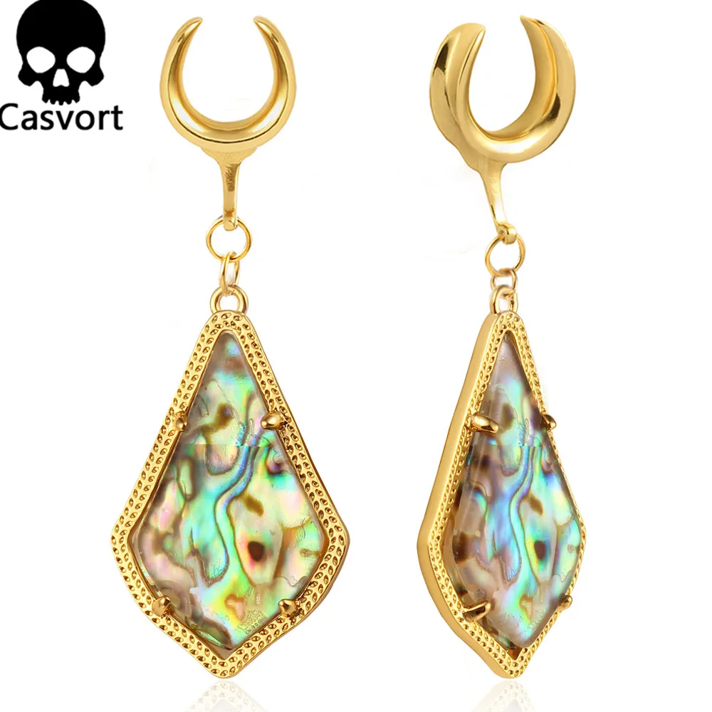 Casvort 2pcs Gold Bee Ear Weight Hangers Earrings Hook Dangle