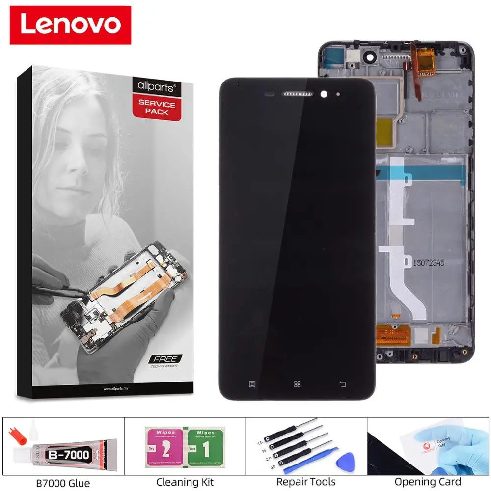 Дисплей для Lenovo S60 S60W S60T S60A LCD в сборе с тачскрином на рамке черный белый