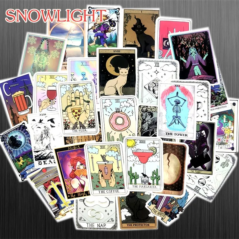 NEW 50Pcs Tarot Divination Stickers Funny Stickers Waterproof Stickers For DIY Decor Car Styling Motorcycle Phone Laptop