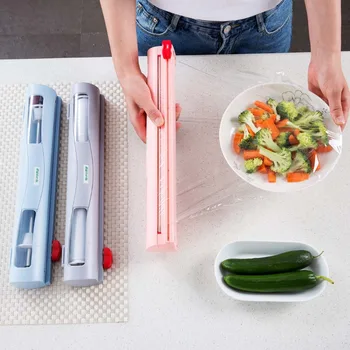 

ABS Kitchen Plastic Cling Wrap Dispenser Food Wrapper Cutter Preservative Film Cutter Cling Kitchen Tools Cling Film Holder