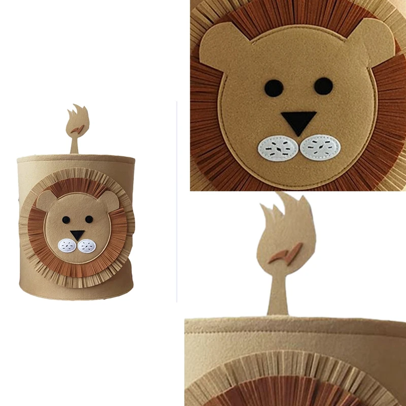 

Felt Animal Pateen Storage Basket,for Kids Toys,Clothes Handmade