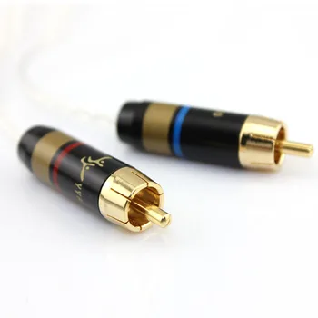 

Single crystal copper silver-plated wire 8core audio cable 3.5 to double lotus 1RCA 3.5mm one point two RCA