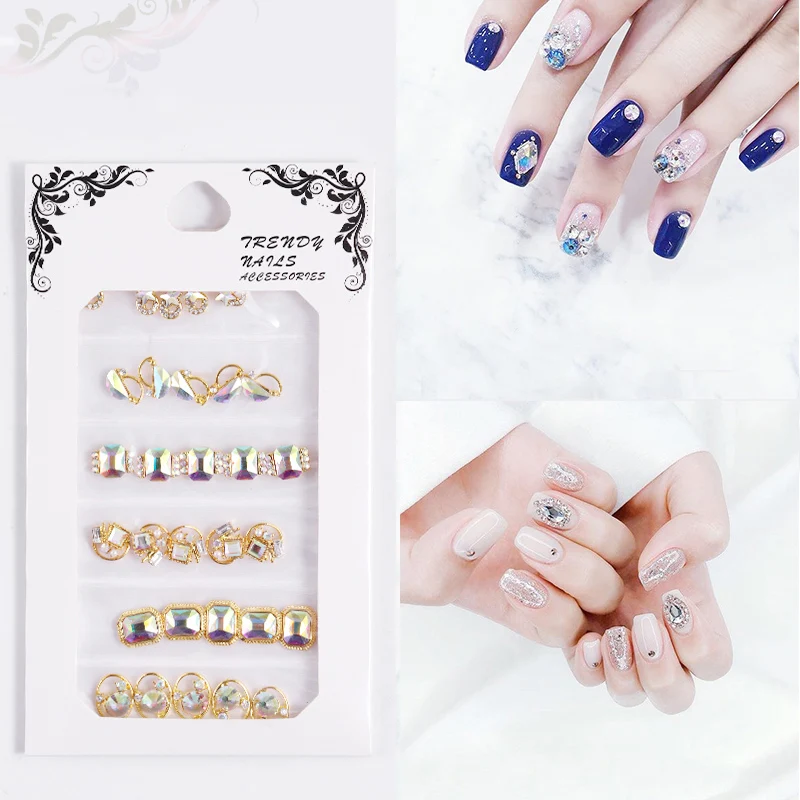 1 Pack 3D Nail Rhinestones Stones Mixed Colorful DIY Design Horse Eye Shape Crystals Nail Art Decorations