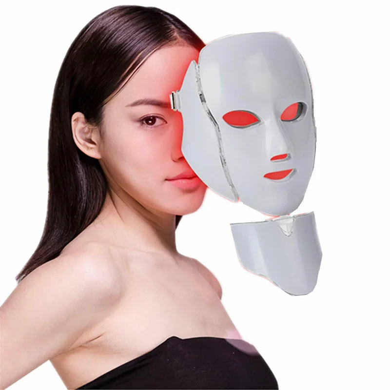 Electric 7 Colors Led Facial Mask Face Mask Machine Light Therapy Acne Neck Beauty Led Light Treatment Skin Rejuvenation