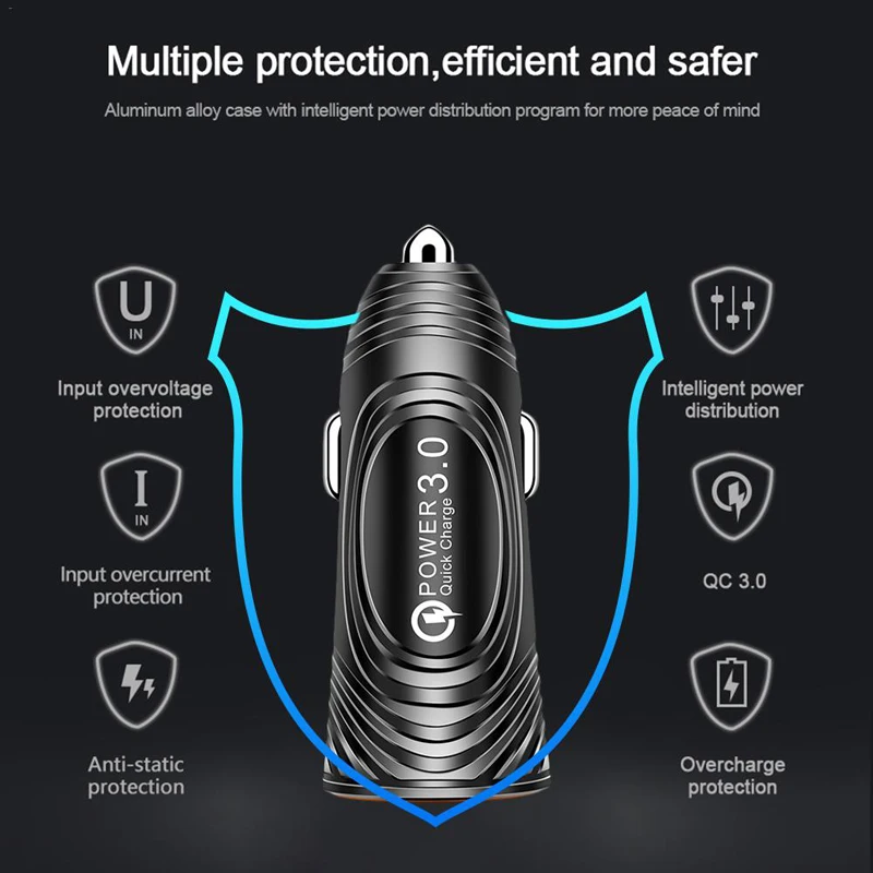 2019 Новинка QC 3 0 USB Автомобильное быстрое зарядное устройство Micro usb type C кабель для