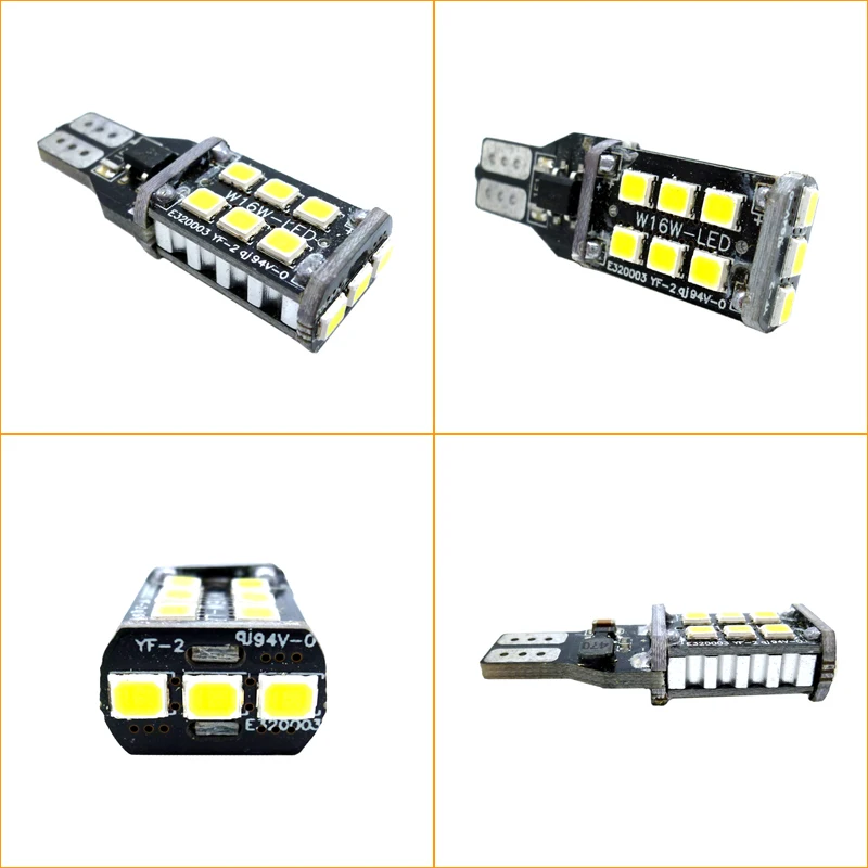 2 шт. T15 W16W 921 912 супер яркий 2835 SMD СВЕТОДИОДНЫЙ CANBUS без ошибок OBC автомобильный резервный фонарь лампа Хвостовая лампа ксеноновая белая