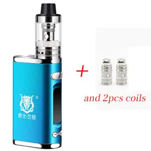 Blue and 2 coils Электронная сигарета, регулируемый vape 80 Вт, комплект модов, Встроенный 2000 мАч, батарейный блок, 3 мл, бак, электронная сигарета, большой дымовой Атомайзер - Цвет: Blue and 2 coils