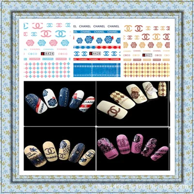 

5sheet Brand LOGO Japanese Nail Water Sticker Designs Nail Art Stickers Decals Makeup DIY Water Tattoos Manicure A421-432