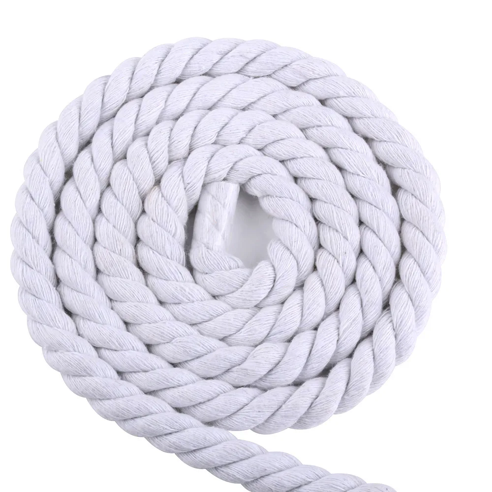 Cotton Rope 5/10M 6MM/8MM/10MM/12MM 3 Shares Twisted Cotton Cords for Bag Home Decor DIY Home Textile Accessories