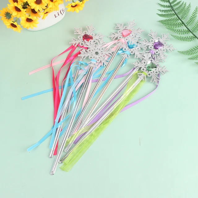 Princess Cosplay Props Hot Cute Dreamlike Five Pointed Snowflake Star Fairy Wand Kids Magic Stick Girl Birthday Gift 3