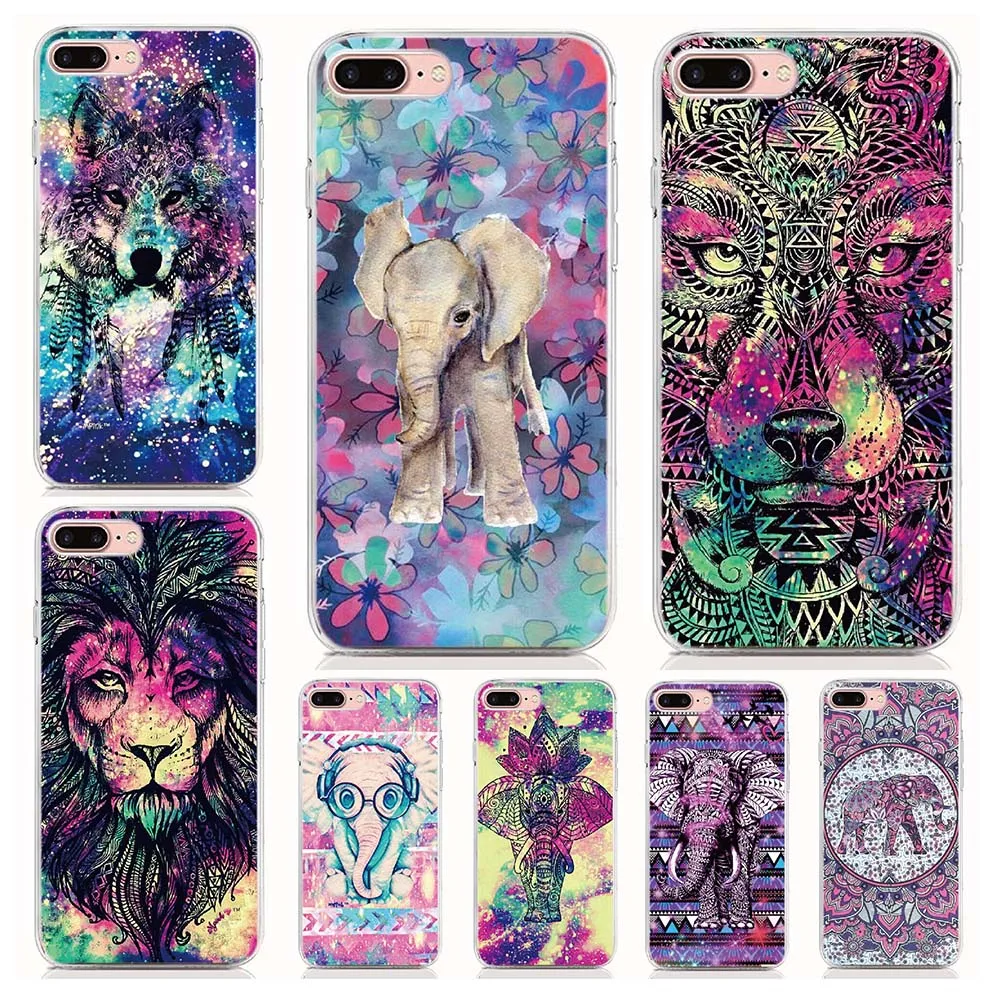 

For Wiko Lenny 3 4 3 Max 4 Plus 5 2 View Prime Case Soft Tpu Animal Elephant Wolf Lion Cover Protective Coque Shell Phone Cases