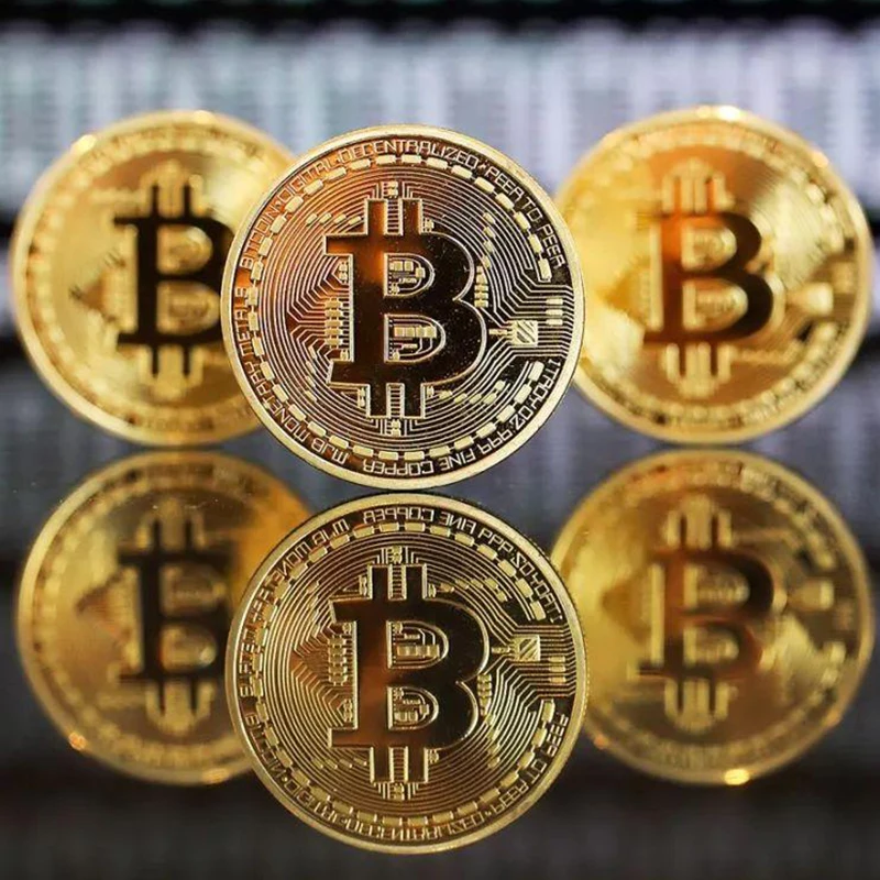 Moneda de Bitcoin coleccionable, recuerdo bañado en Oro creativo, regalo de arte conmemorativo, broca BTC Metal físico, imitación antigua, 1 Uds.