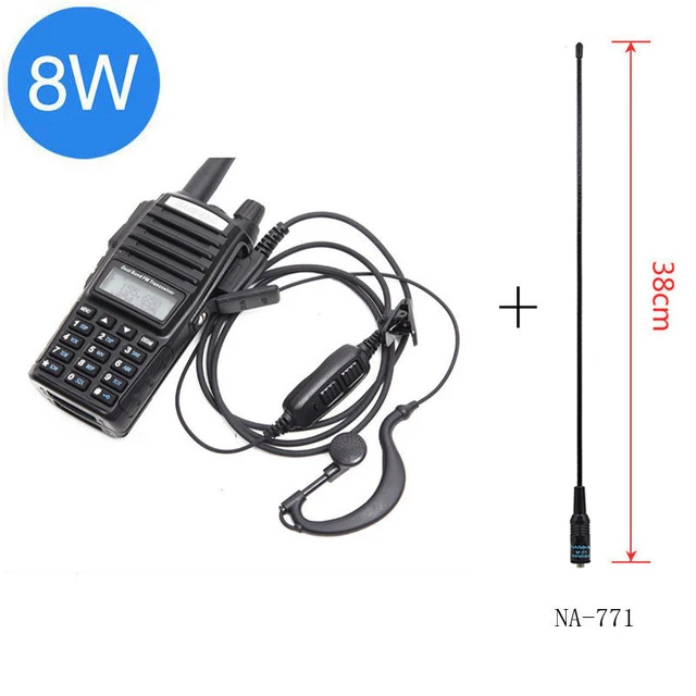 black antenna Baofeng UV-82 Plus 8 Вт 10 км Большая дальность мощная портативная рация CB vhf/uhf двухстороннее радио Amador 8 Вт UV82 Plus - Цвет: black antenna