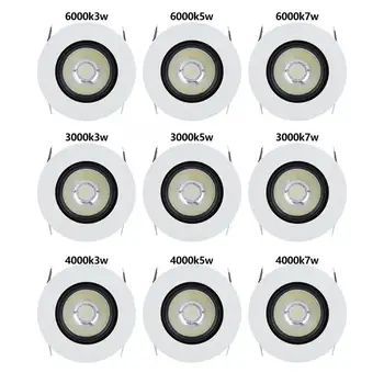 

AC85-265V LED Angle Adjustable Rotating Light Foldable Downlight Ceiling Lights Aluminum Lampshade Rotating LED Downlight