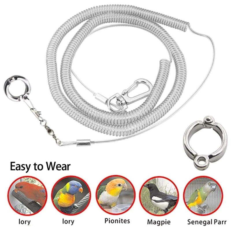 1 Pc 6m Parrot Bird Harness Leash Anti-bite Outdoor Flying Training Rope Pet Supplies for Parakeet Cockatoo Cockatiel Conure
