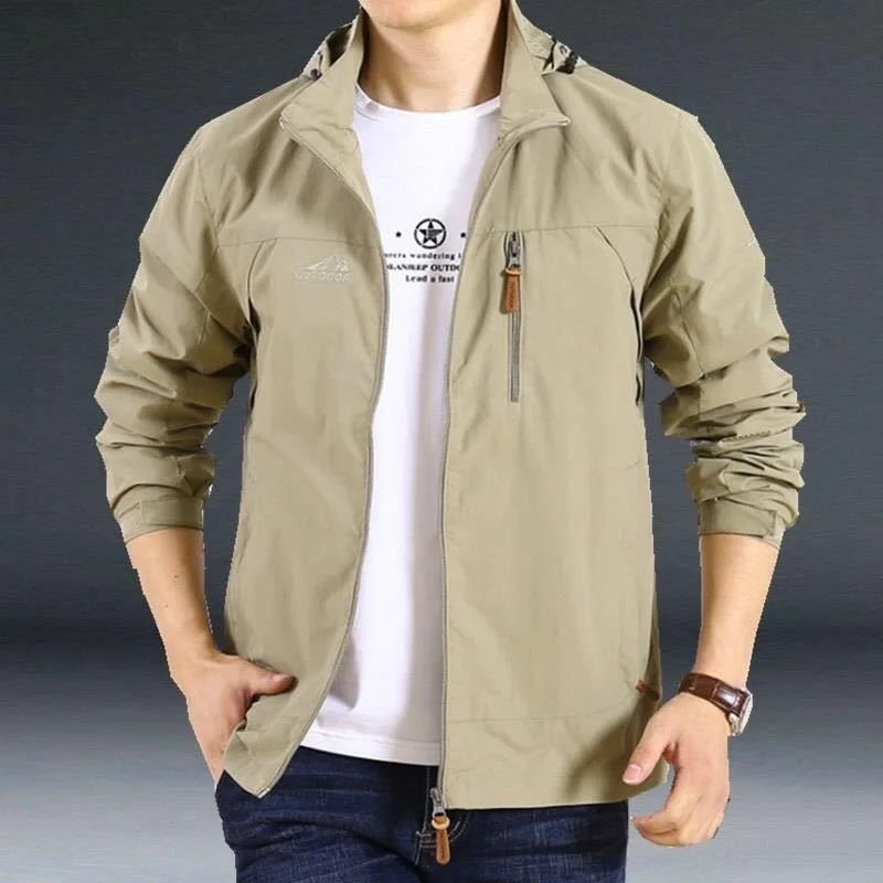 2021 5XL 4XL Detachable cap thin Jacket Men Autumn Windbreaker Pilot Coat Army Men's Bomber Jackets Male Clothes | Мужская одежда