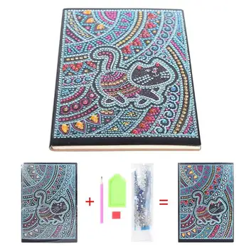 

DIY Cat Special Shaped Diamond Painting 50 Pages A5 Notebook Sketchbook Diary Book Diamond Cross Stitch Craft Gifts