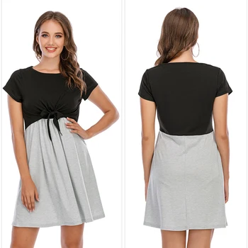 

Maternity Dress Casual Women Mother Splice Bandages Pregnants Nursing Baby Maternity Pajamas