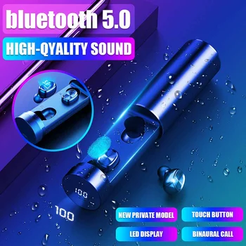 

LED Display V 5.0 bluetooth Earphones TWS Earbuds 8D HiFi Stereo True Wirelss Waterproof Call Reminder Gaming Sport Mic Earbuds