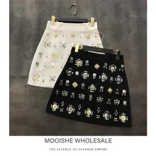 Новинка, Зимняя юбка, ароматные цветы, стразы, бисер, пайетки, платье, юбки, посылка, юбка на бедрах