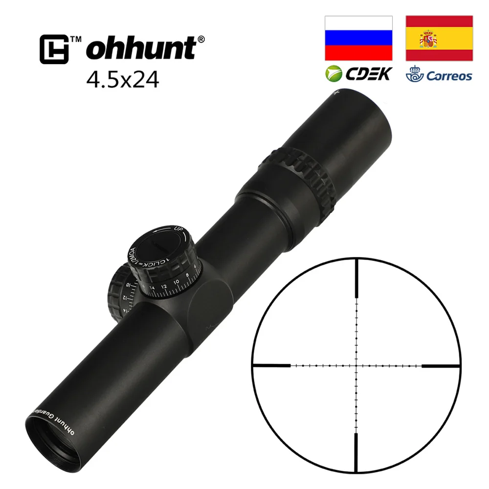 Охотничий ohhunt Guardian 4 5x24 прицел 30 мм трубка тактическая Оптика 1/2 полумил точка