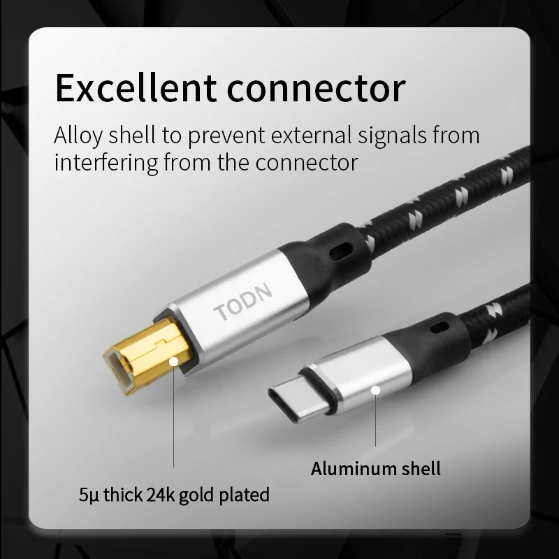 Digital de Dados para Celular Dac tipo c para tipo b Todn-cabo Cabo Hi-fi Estéreo 6n Ofc Dac Usb - Image 3