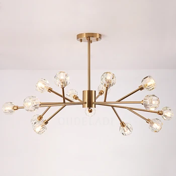 

Sale fashion transparent crystal Pendant Lamps modern living room ceiling lamps bedroom restaurant G9 LED Iron pendant lights