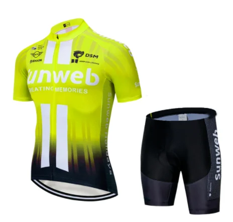 Красный SUNWEB pro форма велосипедиста Джерси быстросохнущая велосипедная одежда мужская летняя команда майки для велоспорта 20D набор велошорт - Цвет: 6
