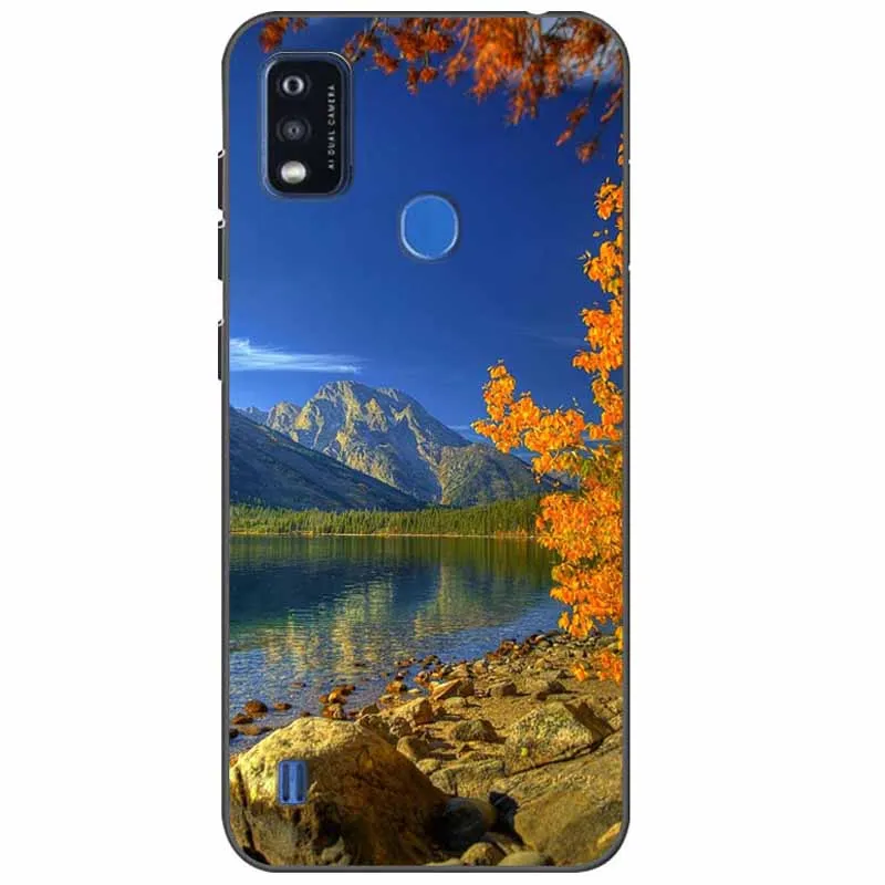 Shockproof Black Soft Silicone Phone Cover with Wolf and Cat Design - Stylish and Durable Protection