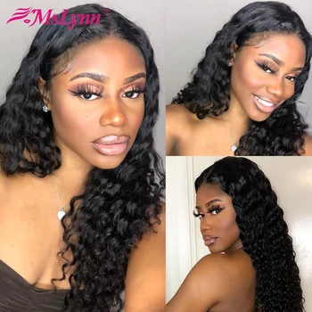 

180 Density Water Wave Wig Brown Color Lace Front Wig Human Hair Wigs Pre Plucked 13x4 Lace Wigs for Black Women Remy Mslynn