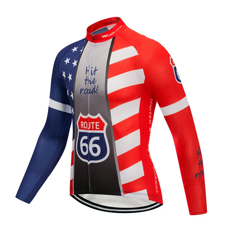 Weimostar Autumn USA Cycling Jersey Long Sleeve Men MTB Bike Clothing Spring Bicycle Clothes Team Sports Cycling Shirt Tops - Цвет: Color 6