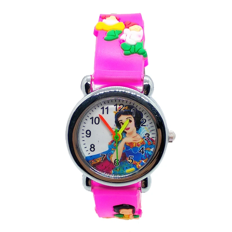 Good Quality Children Watch Silicone Colored Strap Princess Kids Watches Girls Birthday Gift Fashion Child Quartz Watch Clock - Цвет: Фиолетовый
