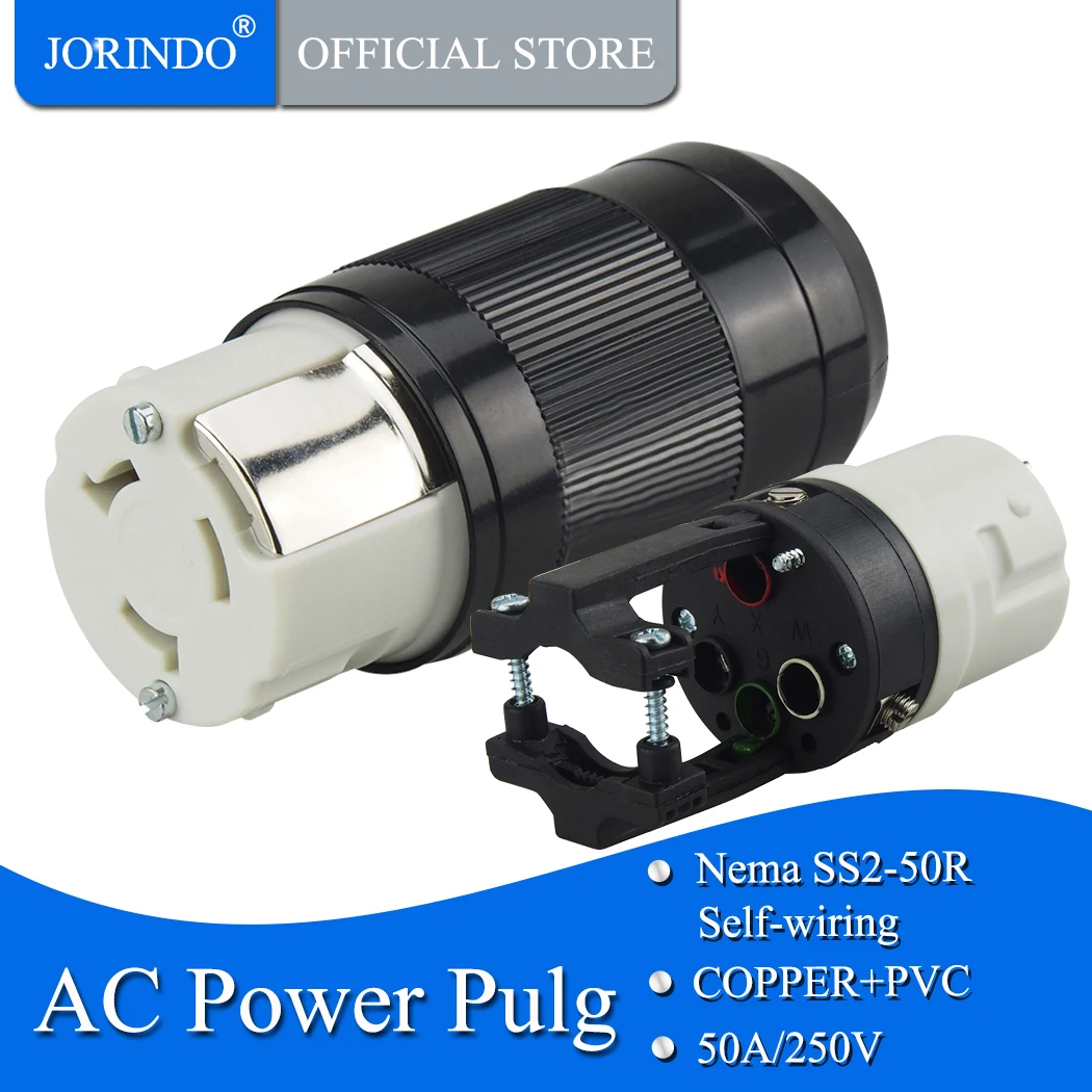 JORINDO [Nema SS2-50R] 50Amp Marine Shore Replacement Twist Locking Connector (NEMA SS2-50R) 3 P 4 Wire Grounding. | Электроника